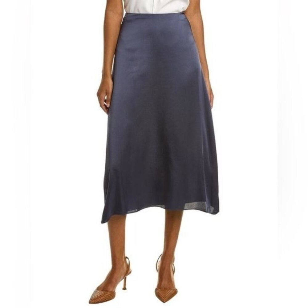 Vince Navy Midi Skirt